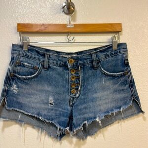 Free People Denim Distressed Women's Shorts 24